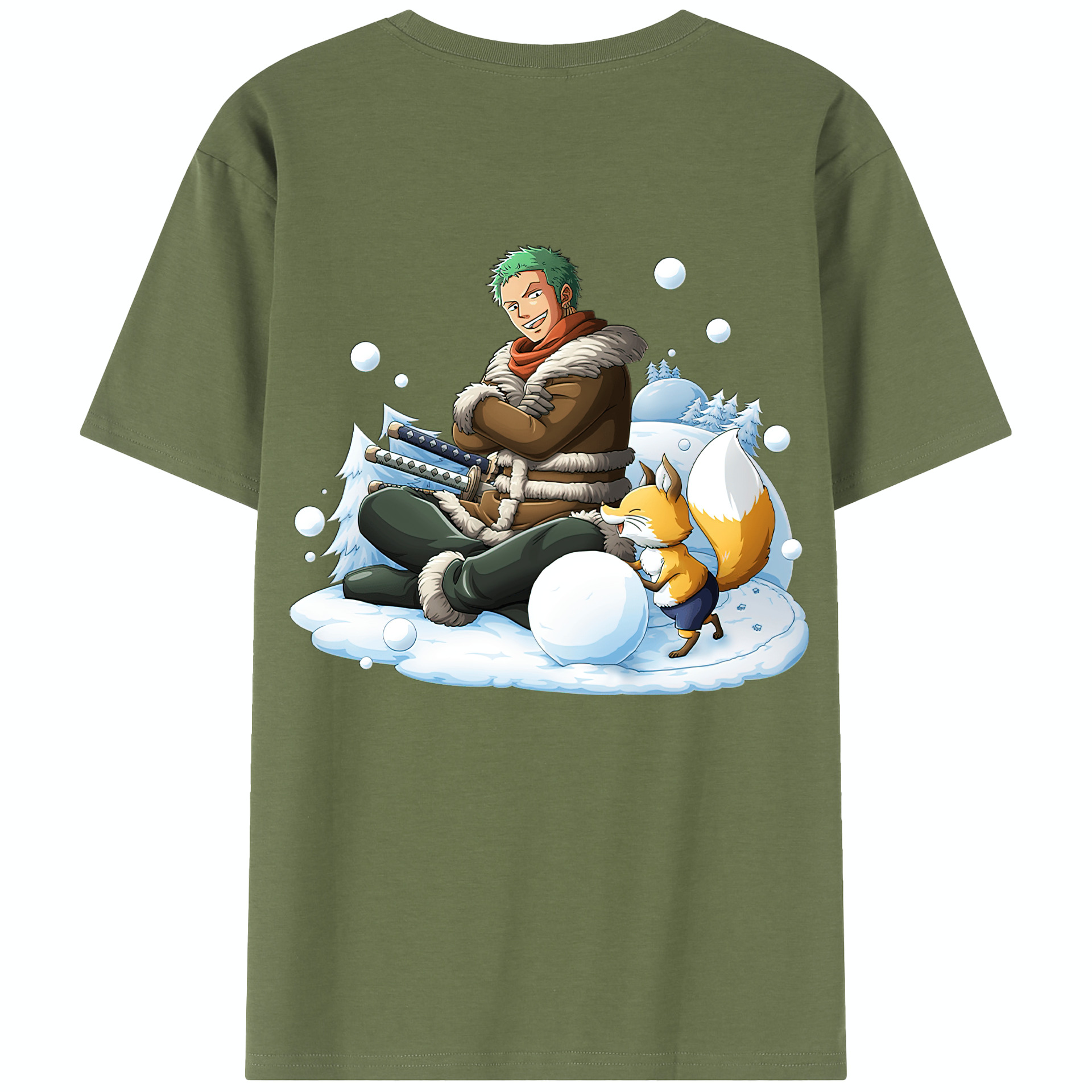 ワンピース ロロノア・ゾロ ONE PIECE Roronoa Zoro 綿100％半袖Tシャツ（背面プリント）